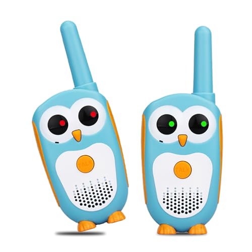Retevis RT30 Walkie Talkie Kinder ab 3 Jahre,Einfach Eule LED-Augen,Geschenke Spielzeug für Mädchen Jungen, Große Reichweite Funkgeräte,Camping Familienspiel Weihnachts (Blau, 2 STK)