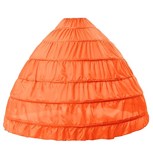 BEAUTELICATE Petticoat Reifrock Unterröcke Damen Lang Fur Brautkleid Hochzeitskleid Vintage Crinoline Underskirt., Orange, one_size