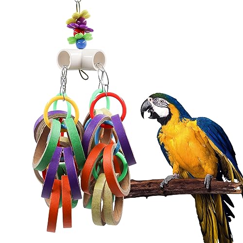 Oooct Vogel-Kauspielzeug, Papageienkauspielzeug, bunte Pappbagel-Spielzeug, Vogel-Papier-Futtersuche, Vogelkäfig-Zubehör, geeignet für Vogel, Papageien, Sittiche, Nymphensittiche, Sittiche, Sittiche,