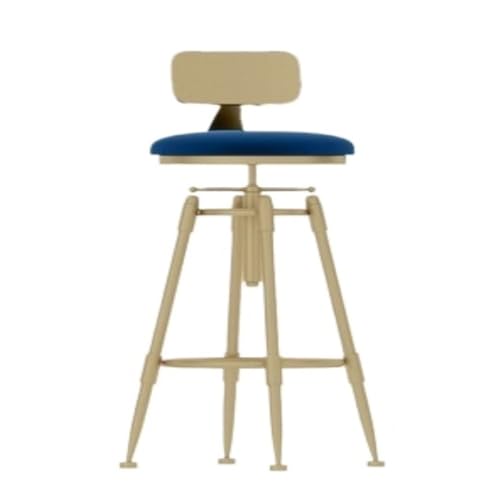 YEPENG Bar Stool Barstuhl, Barstuhl Mit Hohem Fuß, Bar-Rezeption, Thekenstuhl, Modern, Einfach, Kreativ, Rotierender Lift, Eisen-Barstuhl Barhocker (Color : Blue, Size : A)