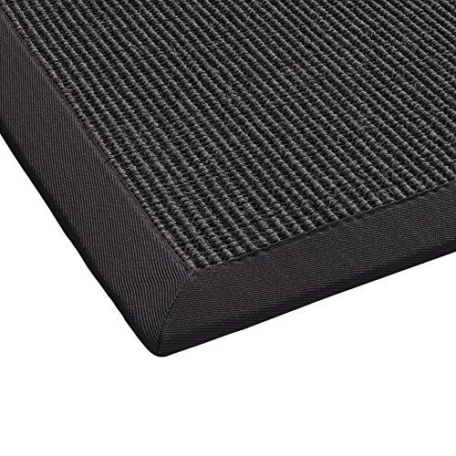 BODENMEISTER Sisal-Teppich modern hochwertige Bordüre Flachgewebe, verschiedene Farben und Größen, Variante: grau anthrazit, 60x110