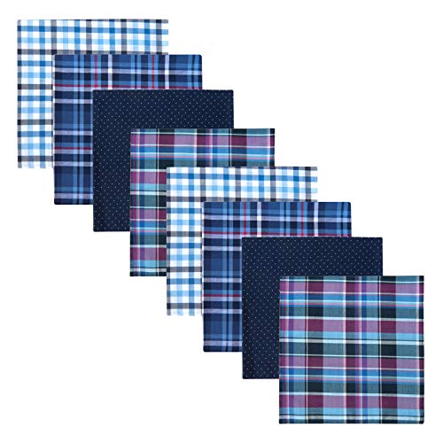 Retreez 8 Stück Reine Baumwolle Gemischte Taschentücher für Herren Geschenkset - Gemischte Set A5A004