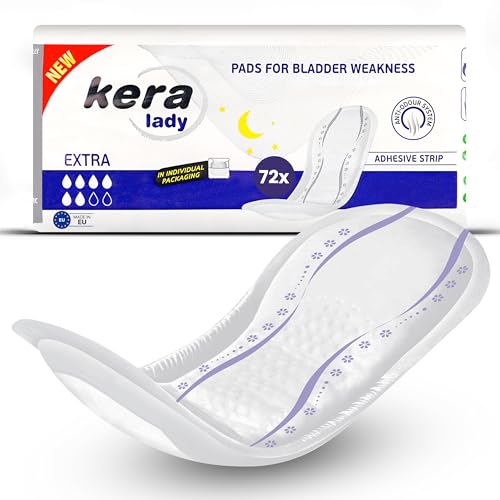 KERA® Inkontinenzeinlagen für Damen extra dünn – EXTRA saugstarke Hygieneeinlagen für Damen bei mittlerer bis starker Blasenschwäche – diskrete Inkontinenzeinlagen für den Tag (24 x 12 Stück)