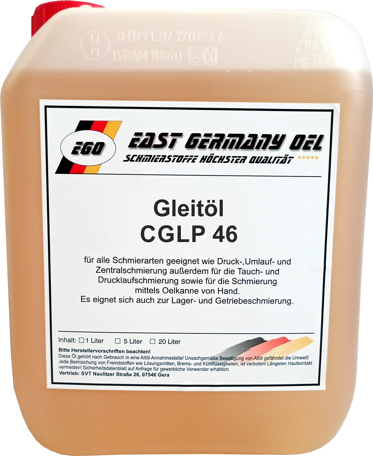 East Germany OIL Gleitöl CGLP 46 (Kanister 5 Liter)