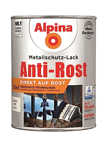 Alpina Metallschutz-Lack Anti-Rost 2,5 l, weiß, glänzend