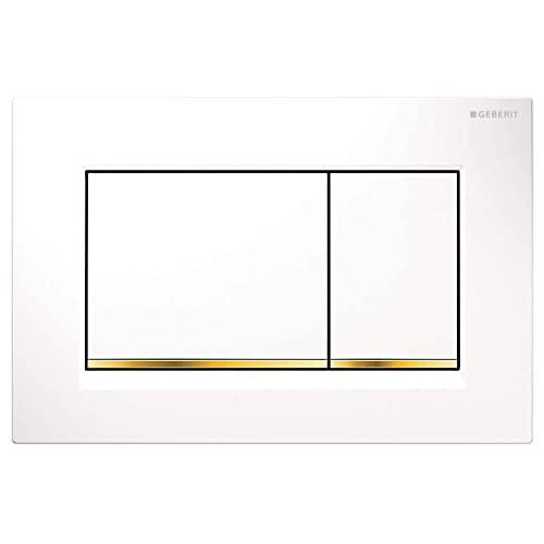 Geberit betätigungsplatte sigma 30, weiß / vergoldet / weiß, 115 x 1