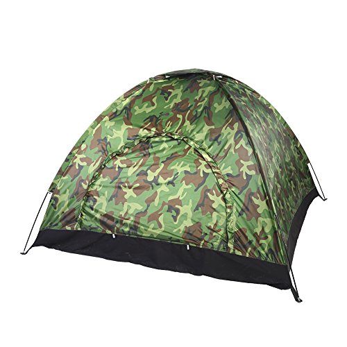 Sorand 3-4 Personen Großes Outdoor-Zelt, tragbare wasserdichte Camouflage-Zelt für Familien-Campingwandern, einfach einzurichten und Insekten oder Kleintieren vorzubeugen
