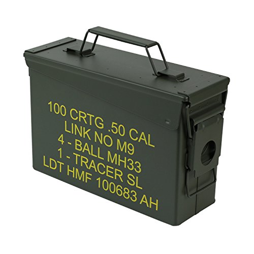 HMF 70010 Munitionskiste, US Ammo Box, Metallkiste, 27,5 x 17,5 x 9,5 cm, grün