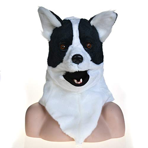 HHHUHHUA-LK Voller Kopf Tier Mund Cosplay Karneval Kostüm Hund Bleichen Anime Masken zum Verkauf (Color : Black)