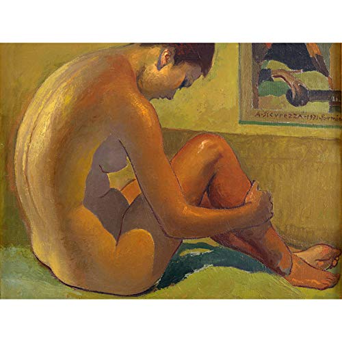 Antonio Sicurezza Nude Female Painting Premium Wall Art Canvas Print 18X24 Inch Malerei Wand