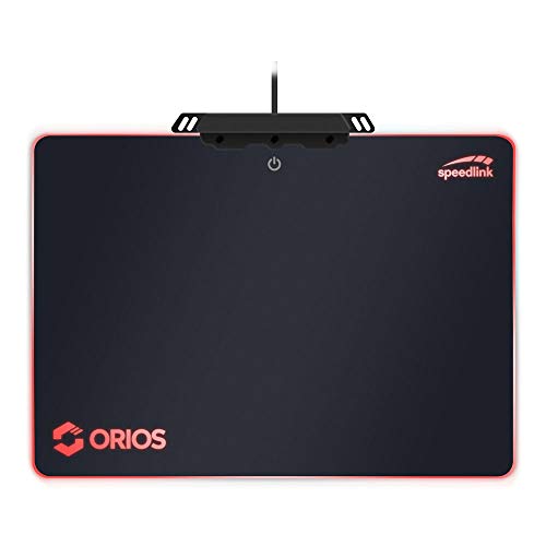 SPEEDLINK Orios RGB Gaming Mousepad - Gaming-Mauspad mit RGB-Beleuchtung (Mikrotextur-Oberfläche - Anti-Rutsch Unterseite - USB-A-Stecker), Schwarz
