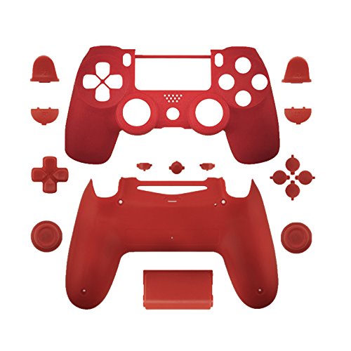 WPS matt Controller Case Collection Full Gehäuse Schale + Full Tasten für PS4 Playstation Slim Pro (jdm-040) Controller rot rot