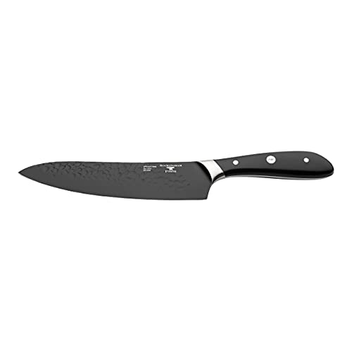 Rockingham Forge Ashwood Black Schwarz 8” Kochmesser – Gehämmerte Klinge und Griff aus ABS Kunststoff, Chefkochmesser
