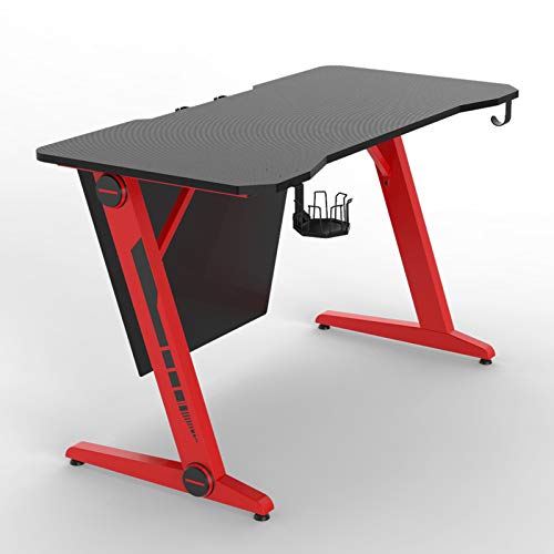 HFTEK - Ergonomischer Gaming Schreibtisch - Gaming Tisch - Gamer Desk - Computertisch mit Kabelmanagementsystem (FA21GRB)