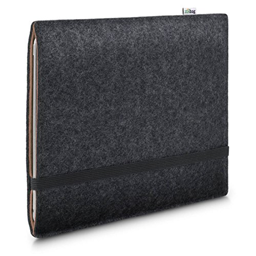 Stilbag Filzhülle für Apple iPad Air (2019) | Etui Tasche aus Merino Wollfilz | Kollekion Finn - Farbe: anthrazit/braun | Tablet Schutzhülle Made in Germany