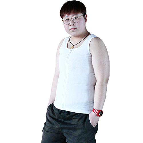BaronHong Tomboy Trans Lesben Mesh Zip Up Brust Binder Bauch Shapewear (weiß, L)