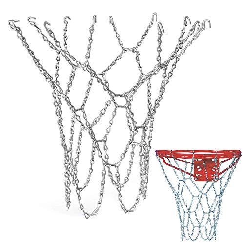 Schneespitze Metall Basketballnetz,Stahl Kette Basketball Net Verzinktes Metallnetz Basketball Korb Netz Ersatznetz Stahl Ketten Netz Basketballnetz aus Metall (Enthält keinen Basketballkorb)