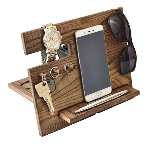 Lobwerk Tablet Handy Organizer Ständer Halterung Dockingstation Holz Samsung Apple Watch Geschenk Geburtstag Docking