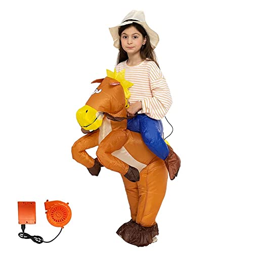 Aufblasbares Cowboy-Kostüm für Kinder | Größe 90 bis 120 cm | Kostüm für Kostümparty | aus sehr strapazierfähigem Polyester – angenehm zu tragen | Inklusive Aufblassystem | OriginalCup®