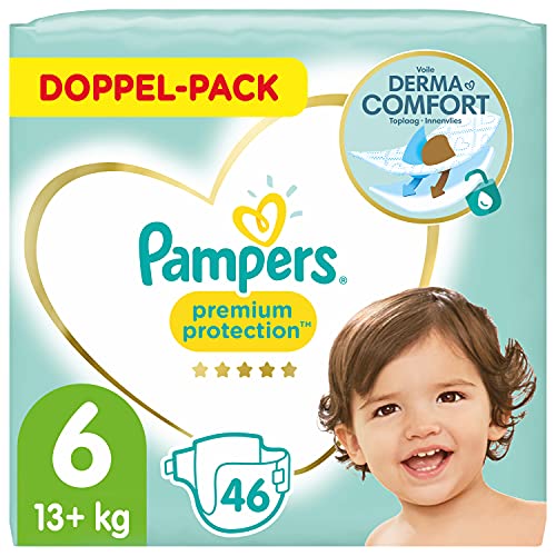 Pampers Baby Windeln Größe 6 (13-18kg) Premium Protection, 46 Stück, Pampers Weichster Komfort Und Schutz
