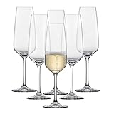 SCHOTT ZWIESEL Sektglas Taste (6er-Set), zeitlose Champagner Gläser mit Moussierpunkt, spülmaschinenfeste Tritan®-Kristallgläser, Made in Germany (Art.-Nr. 115674)