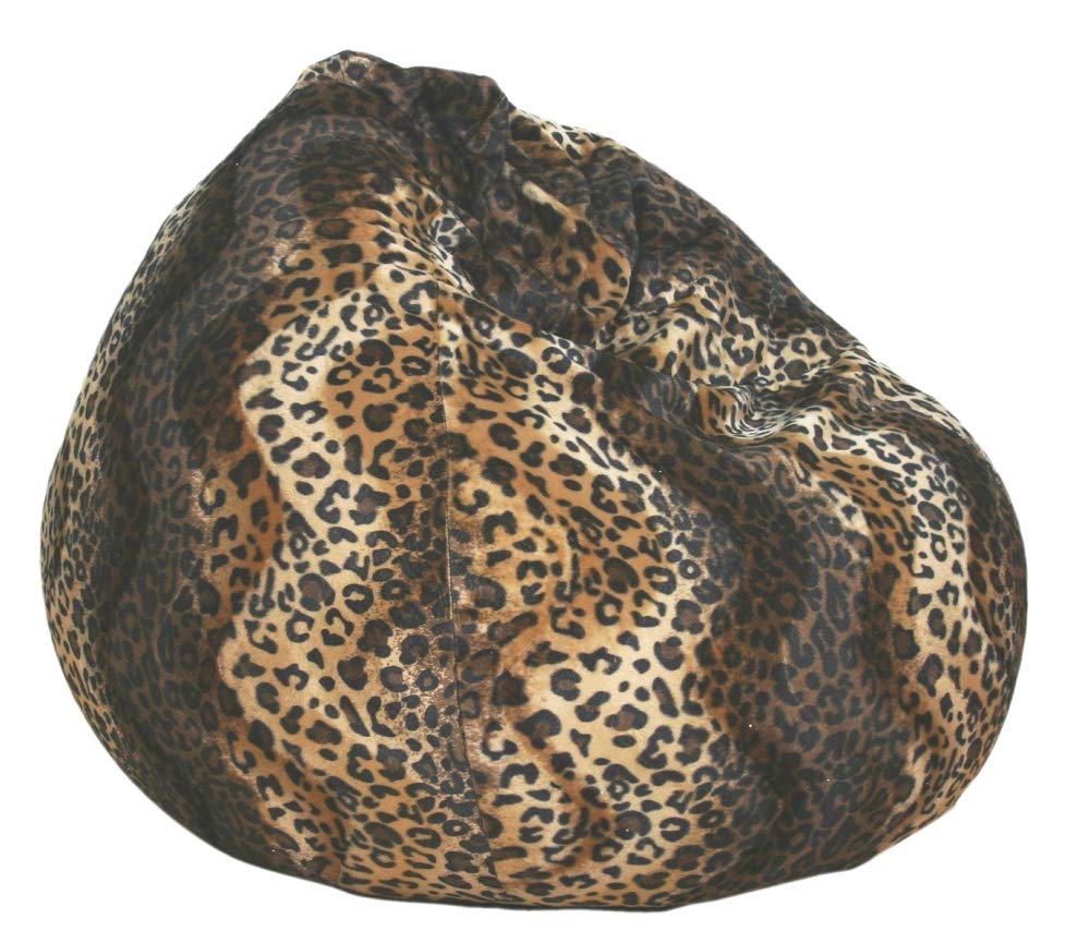 Beauty.Scouts Kinzler Sitzsack Mogli Indoor geeignet Zebra- oder Leopardoptik 100% Polyester 75x95cm Sitzmöglichkeit Sitzkissen bunt schlicht Farbe Leopard