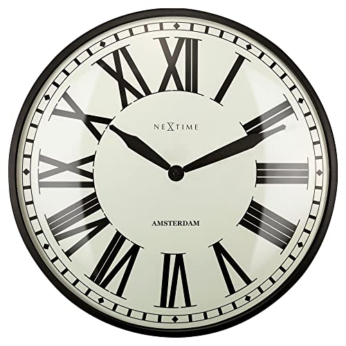 Wanduhr Nextime dia. 40cm - Metall Amsterdam Stil Uhrwerk