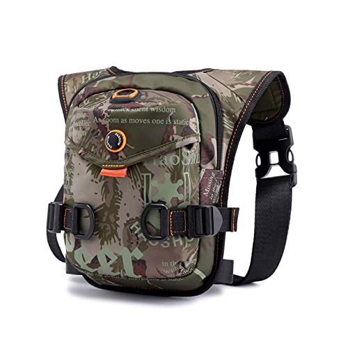 kingsea Drop Leg Bag, 17x8x25cm Men Chest Sport Bag with Practical Headphone Hole Design, Multifunction Waist Pack Drop Leg Bag for Running Hiking