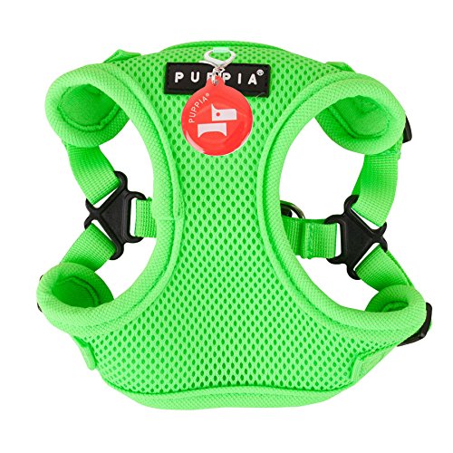 Puppia PAQA-AC1443 Hunde Geschirr, Neon Soft Harness C, medium, grün