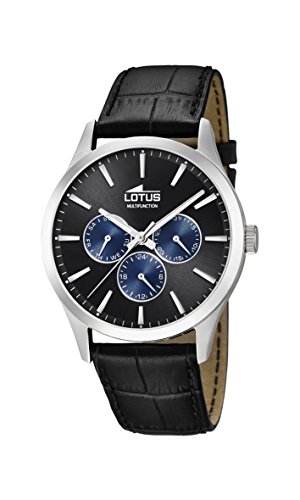 Lotus Watches Herren Multi Zifferblatt Quarz Uhr mit Leder Armband 18576/6