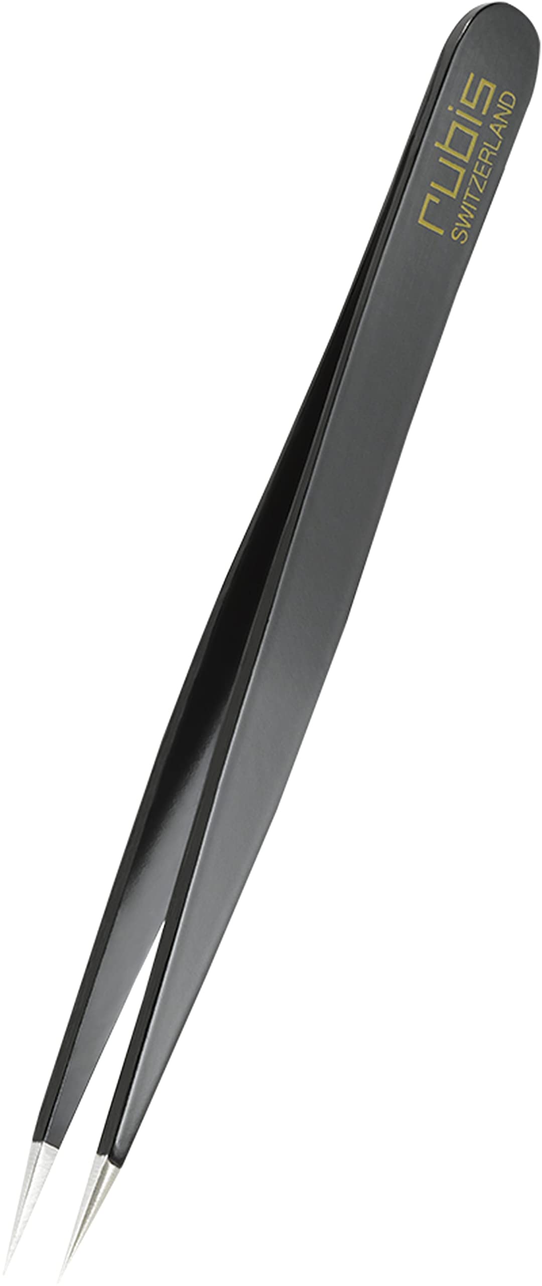 Rubis Splitterpinzette - Spitze Pinzette für Splitter und eingewachsene Haare - Spitzpinzette (Schwarz)