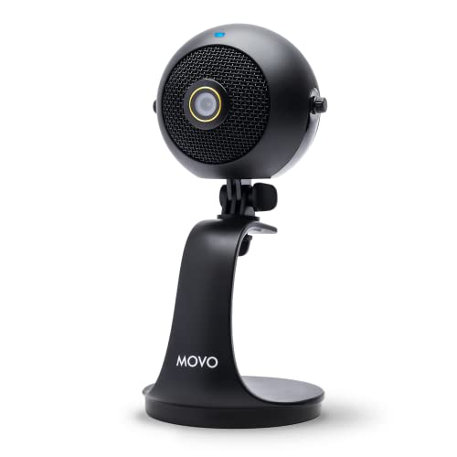 Movo WebMic-HD Webcam und Kondensatormikrofon – 1080p HD Webcam und Pro Kondensatormikrofon – HD USB Kamera und Computermikrofon für Streaming, Gaming, Arbeiten von zu Hause, Videoanrufe