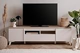 Finori TV-Board, Holzwerkstoff, Sandstein/weiß, Maß: B x H x T ca. 177 x 51,5 x 40 cm