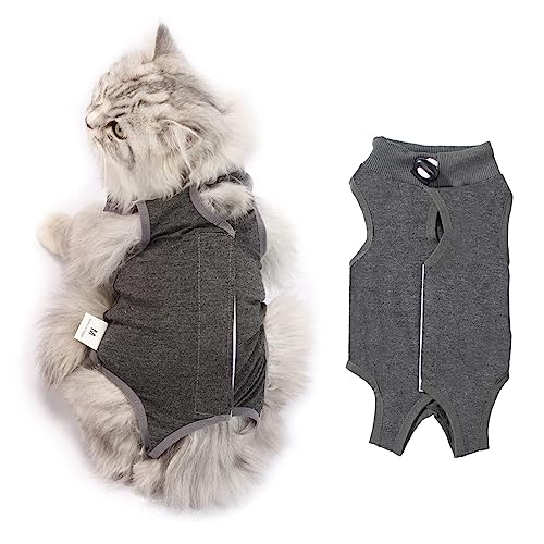 CGLRybO Katzen Profi Genesungsanzug für Bauchwunden oder Hautkrankheiten, E-Halsband Alternative für Katzen und Hunde, nach Operationen tragen, Pyjamaanzug