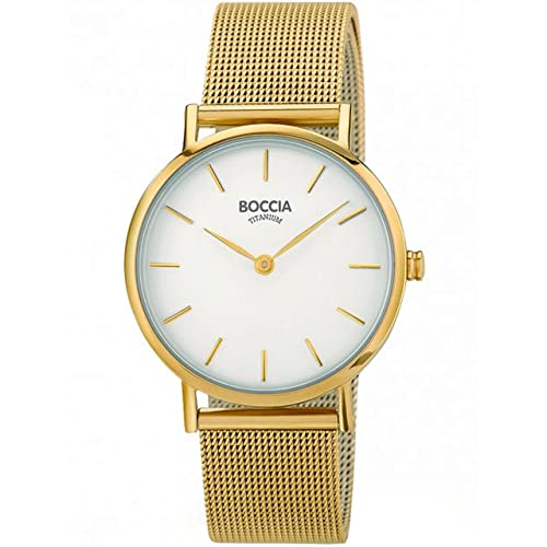 Boccia Damen Analog Quarz Uhr mit Edelstahl Armband 3281-06