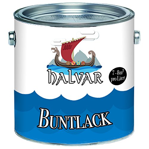Halvar Buntlack skandinavischer Farb-Anstrich für Holz und Metall - farbliche Gestaltung - wirkt schützend! (5 L, Taubenblau (RAL 5014))