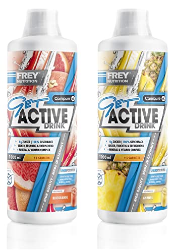 Frey Nutrition Get Active 2 x 1000ml - 2er Set (2 x Pfirsich-Maracuja)