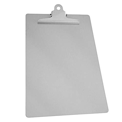 Clipboard aus Kunststoff oder Edelstahl, detektierbares Klemmbrett, A4, blau, silber, Größe:Edelstahl