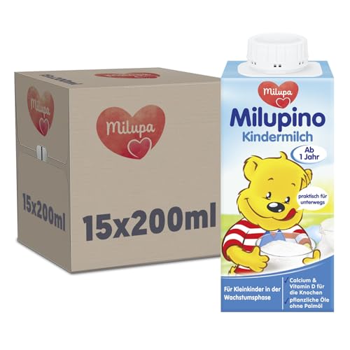 Milupino Kindermilch trinkfertig 15x200ml, 1-3 Jahre, für Kleinkinder in der Wachstumsphase