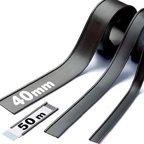 Magnet C-Profil Magnetische Etikettenhalter für Labels/Etiketten Lagerbeschriftung - 40mm breit - 50m Rolle - Ideal zur mobilen Kennzeichnung und Beschriftung