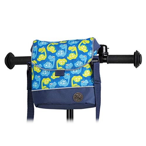 BambinIWelt Lenkertasche für Roller und Fahrrad, Fahrradtasche für Kinder, wasserabweisend, mit Schultergurt (Modell 11)