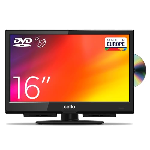 Cello C1624F 16" Full HD LED TV Integrierter DVD-Player Triple Tuner DVB-T/T2-C-S/S2 HDMI USB 230V „Pitch Perfect Sound“ für EIN einzigartiges Klangerlebnis