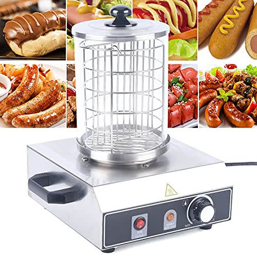 Edelstahl Hot Dog Maker, Hot Dog Gerät Maschine Wurstwärmer Dampfbehälter, Einstellbarer Temperatur Wurstkocher für Restaurants Snackbars
