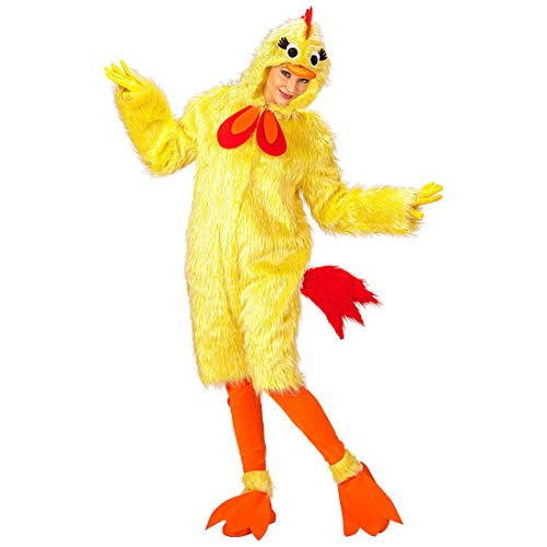 Amakando Lustiges Küken-Kostüm Huhn für Erwachsene/Gelb/Hühnchen-Overall für Frauen & Männer/Passend gekleidet zu Straßenkarneval & Mottoparty
