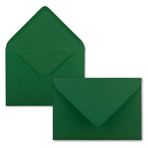 Briefumschläge in Dunkelgrün - 400 Stück - DIN C5 Kuverts 22,0 x 15,4 cm - Nassklebung ohne Fenster - Weihnachten, Grußkarten - Serie FarbenFroh
