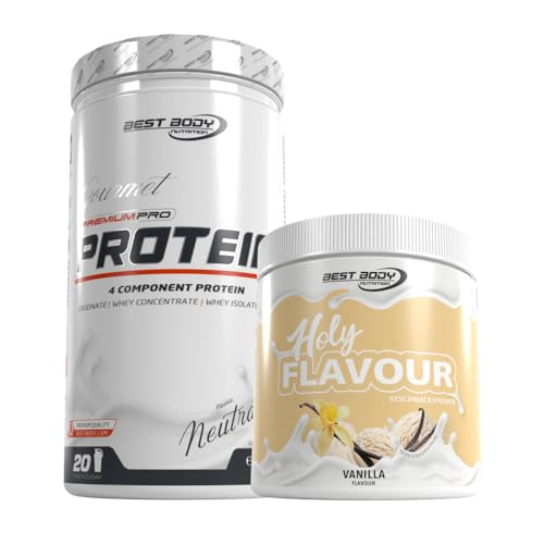 500g Best Body Nutrition Mehrkomponenten Gourmet Protein Pulver Neutral + 250g Holy Flavour (Vanilla)