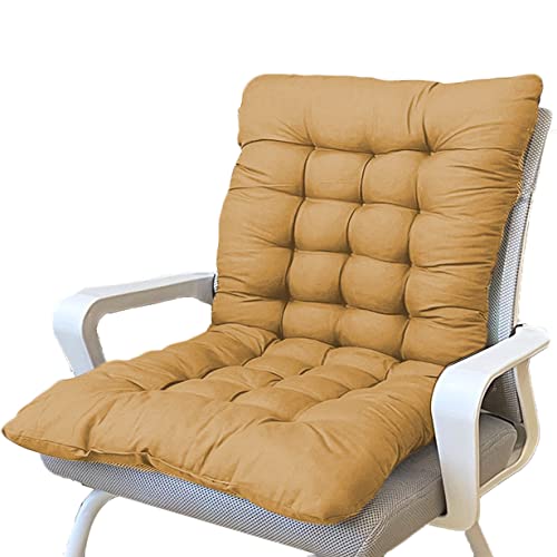 DG Catiee Weiches Sitzkissen mit niedriger Rückenlehne mit Befestigungsbändern, Liegestuhl-Sitzkissen mit Rückenlehne, Rückenkissen, Sitzkissen für Zuhause und Büro (80 x 50 cm, Beige)