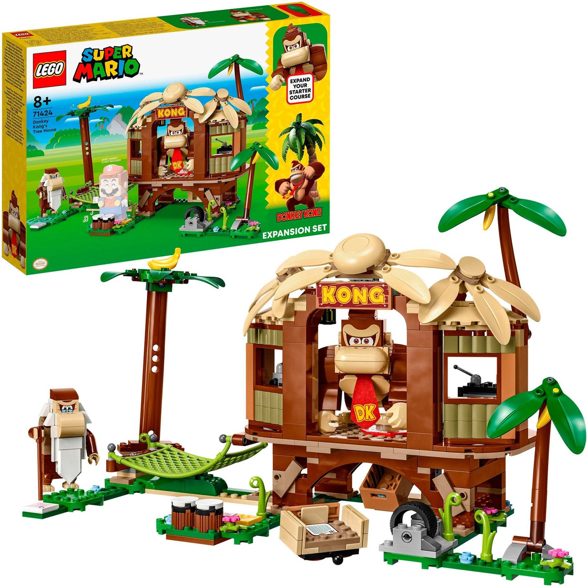 LEGO 71424 Super Mario Donkey Kongs Baumhaus – Erweiterungsset, Konstruktions-Spielzeug zum Kombinieren mit Mario, Luigi, oder Peach Starterset und Cranky Kong Figur