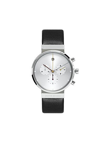 Jacob Jensen Herren Chronograph Quarz Uhr mit Leder Armband 606