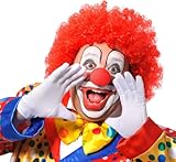 Hatstar Clown Set | Perücke + Handschuhe + rote Nase | für Damen und Herren | zu Karnaval und Fasching | Accessoire für Clown Kostüm